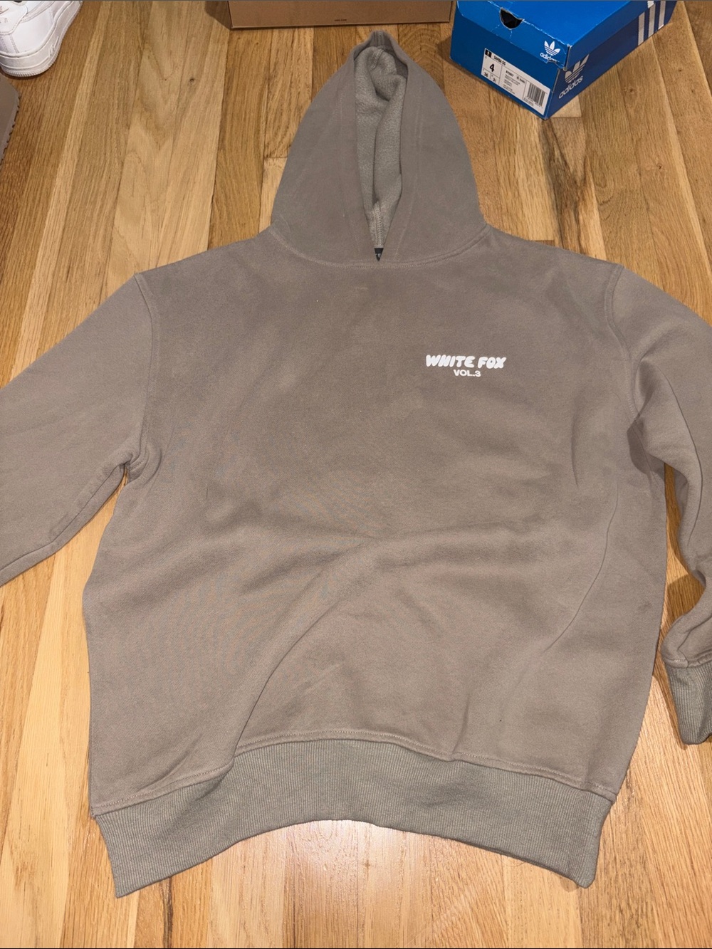 Taupe Men's Hooded Sweatshirt